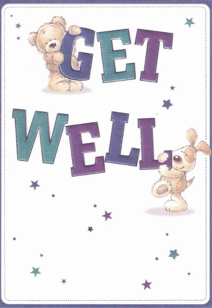 Celebrating the art of gentle encouragement, this get well card is beautifully captured through the playful illustrations of a fluffy bear and a floppy-eared pup-a perfect nod to the family-friendly streets of Yiewsley. Softly shaded stars dance around the cheerful duo, casting beams of hope and goodwill across the card's fresh, white background. The oversized 'Get Well' text in shades of purple and aqua establishes a confident yet compassionate presence, grounding the design in cheerful reassurance. Every tactile detail-from the steely softness of the bear's fur to the puppy's velvety ears-mirrors the soothing textures of a hand-gathered bouquet prepared by Yiewsley's skilled florists. The composition has a light, airy mood reminiscent of a sunny morning stroll through Yiewsley's open parks. Envisioning this card arriving alongside a fragrant flower arrangement, it's easy to sense how its blend of innocence, kindness, and hope might inspire recovery and remind someone that the community is rooting for them.